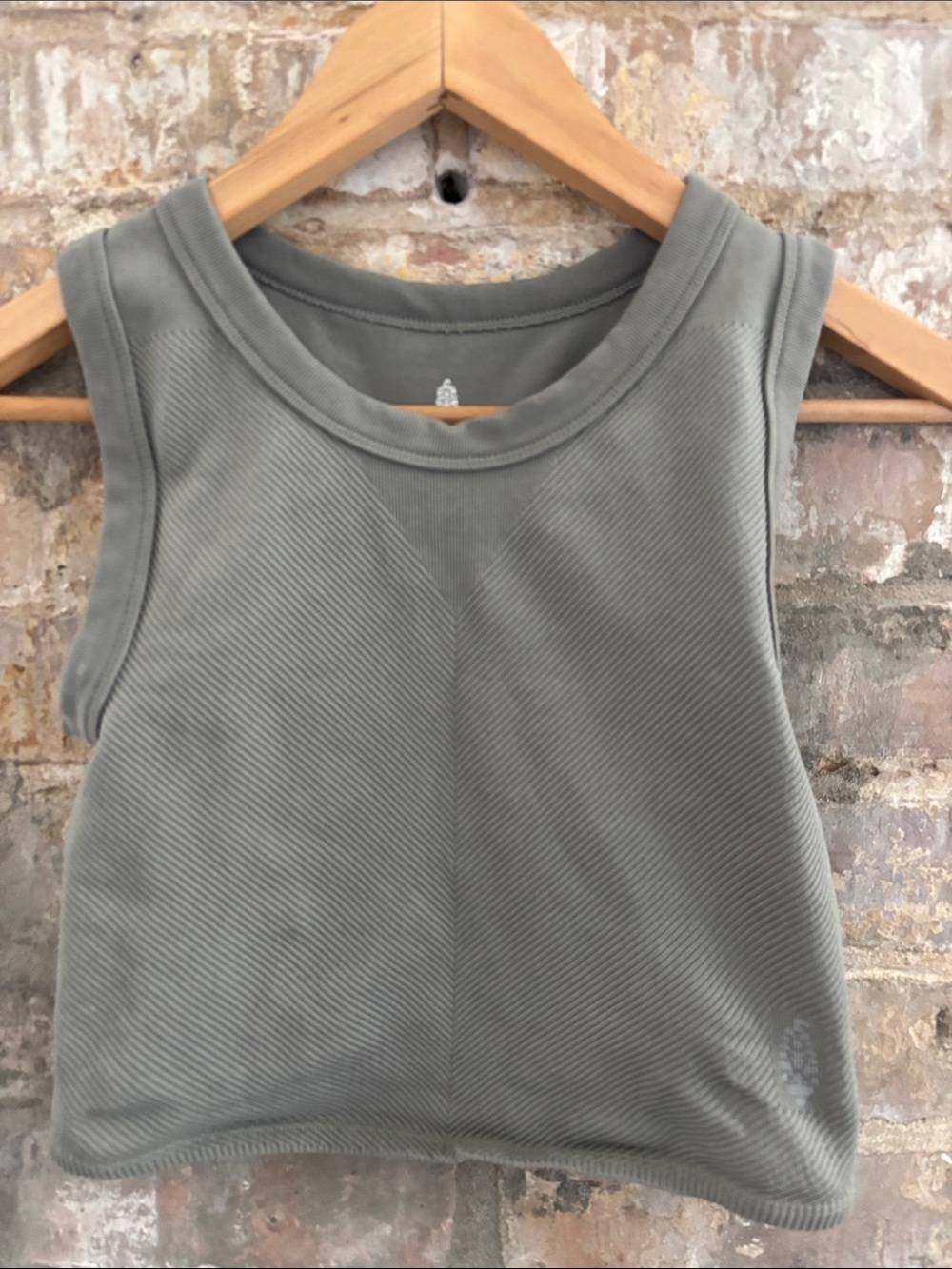 Free People Movement Olive Green Ribbed Tank Top - Casual Sleeveless Crop